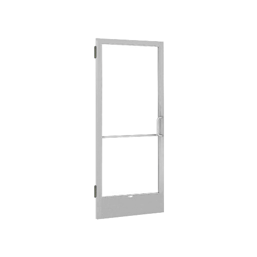 Clear Anodized 250 Series Narrow Stile Inactive Leaf of Pair 3'0 x 7'0 Offset Hung with Butt Hinges for Surface Mount Closer Complete ADA Door with Lock Indicator, Cylinder Guard - for 1" Glazing