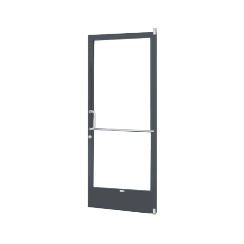 Bronze Black Anodized for 250 Series Narrow Stile (RHR) HRSO Single 3'0 x 7'0 Offset Hung with Pivots for Surface Mount Closer Complete ADA Door, Lock Indicator, Cylinder Guard - 1" Glazing