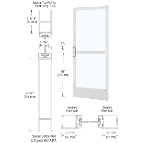 CRL-U.S. Aluminum CZ21152 White KYNAR Paint Custom Single Series 250 ...