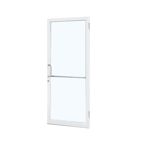 White KYNAR Paint 250 Series Narrow Stile (RHR) HRSO Single 3'0 x 7'0 Offset Hung with Butt Hinges for Surf Mount Closer Complete Door Std. MS Lock & Bottom Rail