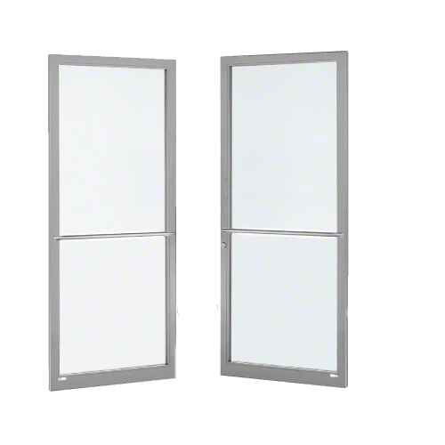 Clear Anodized Custom Pair Series 250 Narrow Stile Center Pivot Entrance Doors for Overhead Concealed Door Closers