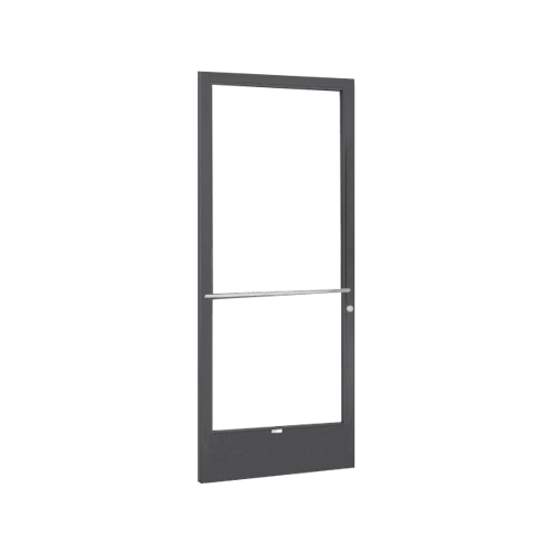 Bronze Black Anodized 250 Series Narrow Stile (LHR) HLSO Single 3'0 x 7'0 Center Hung for OHCC w/Standard Push Bars Complete Door Std. Lock and 9-1/2" Bottom Rail