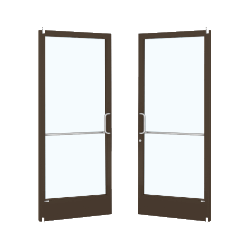 Bronze Black Anodized Pair 72" x 84" Series 250 Narrow Stile Offset Pivot Entrance Doors for Surface Mount Door Closers