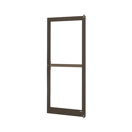 Bronze Black Anodized 250 Series Narrow Stile (RHR) HRSO Single 3'0 x 7'0 Offset Hung with Pivots for Surf Mount Closer Complete Panic Door with Std. Panic and Bottom Rail