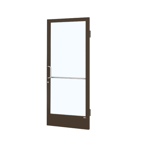 Class I Bronze Black Anodized 250 Series Narrow Stile (RHR) HRSO Single 3'0 x 7'0 Offset Hung with Butt Hinges for Surf Mount Closer Complete Door/Std. MS Lock, 7-1/2" Std. Bottom Rail