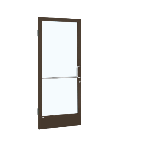 Class I Bronze Black Anodized 250 Series Narrow Stile (LHR) HLSO Single 3'0 x 7'0 Offset Hung with Butt Hinges for Surf Mount Closer Complete Door/Std. MS Lock, 7-1/2" Std. Bottom Rail