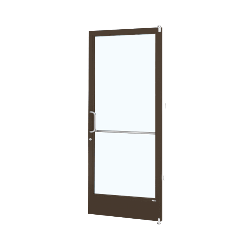 Bronze Black Anodized 250 Series Narrow Stile (RHR) HRSO Single 3'0 x 7'0 Offset Hung with Offset Pivots for OHCC 105 degree Closer Complete ADA Door(s) with Lock Indicator, Cyl Guard