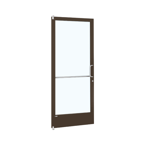 Bronze Black Anodized 250 Series Narrow Stile (LHR) HLSO Single 3'0 x 7'0 Offset Hung with Offset Pivots for OHCC 105 degree Closer Complete ADA Door(s) with Lock Indicator, Cyl Guard