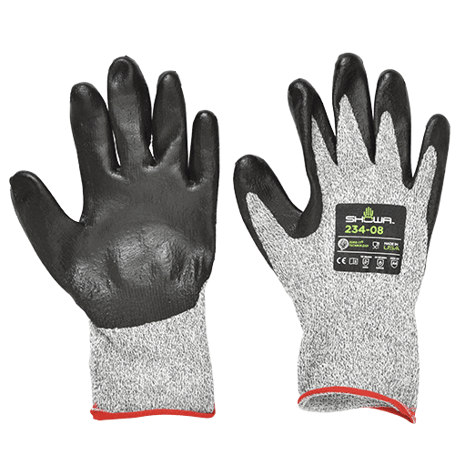 CRL 234M Gray/Black Level 4 Cut Resistant Gloves Medium Size Pair