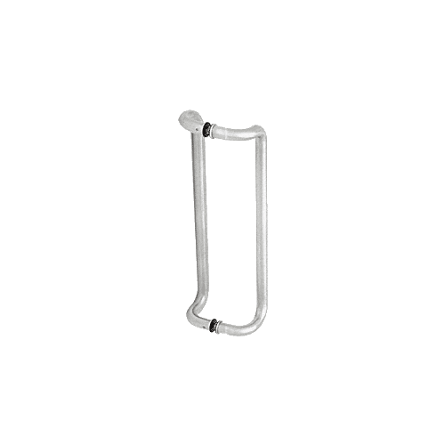 Polished Stainless 18" Glass Mounted Offset Pull Handle Polished Stainless 18" Glass Mounted Offset Pull Handle