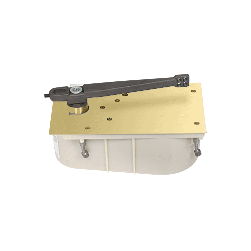 Polished Brass 28 Series Center-Hung Right Hand 90 Selective Hold Open Floor Mounted Closer - Complete Package