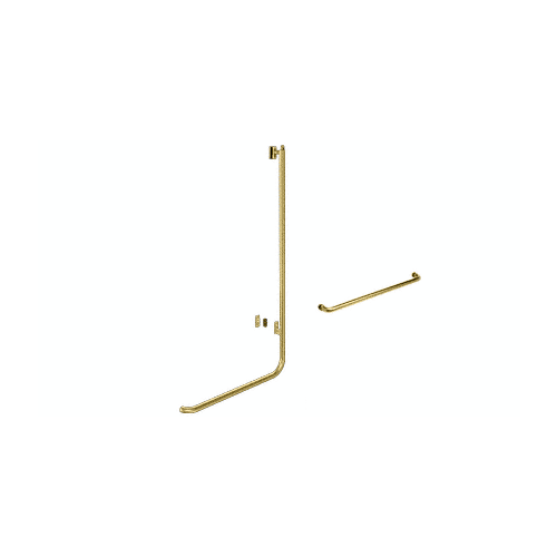 Polished Brass Right Hand Reverse Glass Mount Retainer Plate "A" Exterior, Top Securing Panic Handle