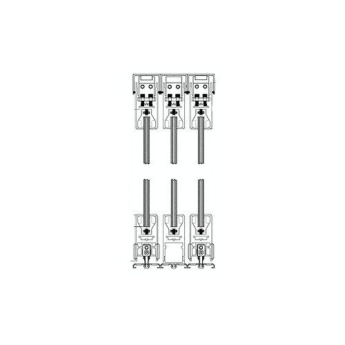 Satin Anodized XOX Format Sliding Door Entrance System - 4" Top and Bottom Square Rail