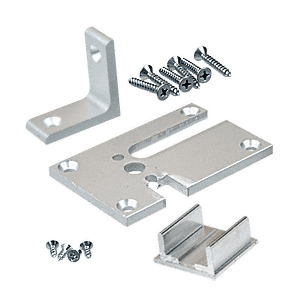 Satin Anodized 2" x 3" Right End Design Series Partition Post Base Plate Kit for Posts Over 24"