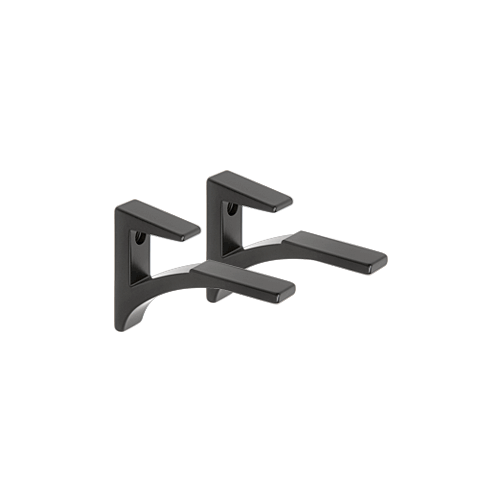 Black - Aluminum Shelf Bracket for 5/8" to 3/4" Glass - pack of 2