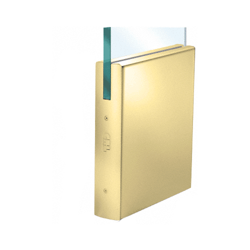 Polished Brass 1/2" Glass 10" Square Door Rail Without Lock - Custom Length