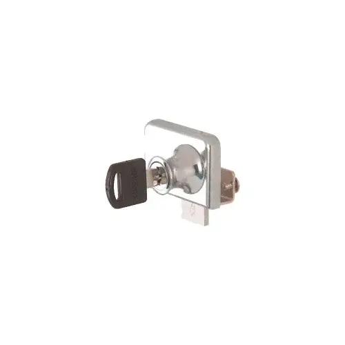 CRL LK46KA Chrome Clamp-On Lock for 1/4" Double Glass Door - Keyed Alike