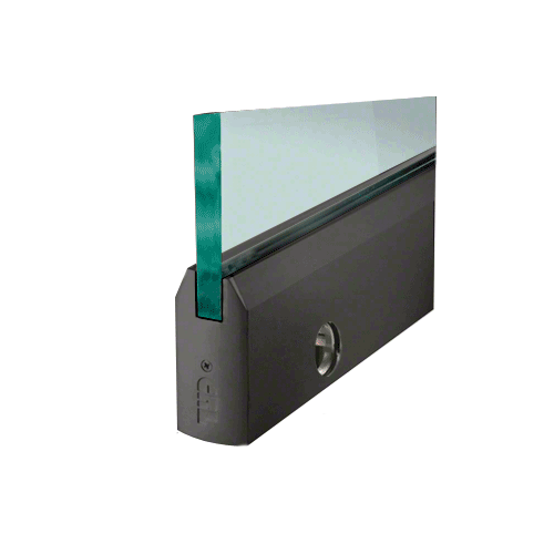 CRL DR4TDU12SL Black Bronze 1/2" Glass 4" Tapered Door Rail With Lock - 35-3/4" Length