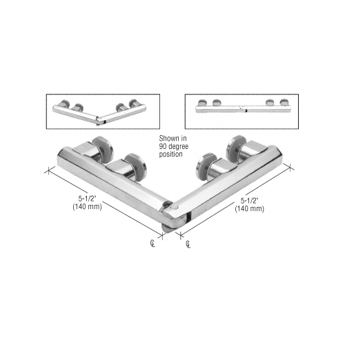 Paramount Series Shower Door Hinge Glass To Glass Mount Brushed Stainless Steel