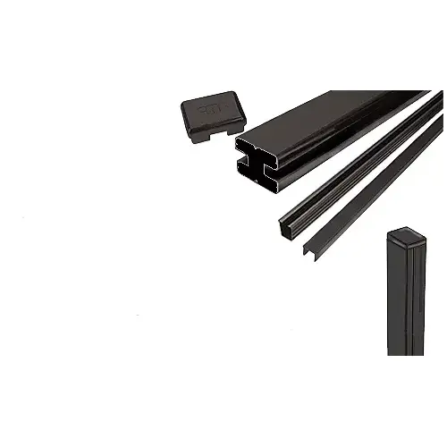 Matte Black AWS 2" x 2-5/8" Rectangular 180 Degree 48" End Post Kit