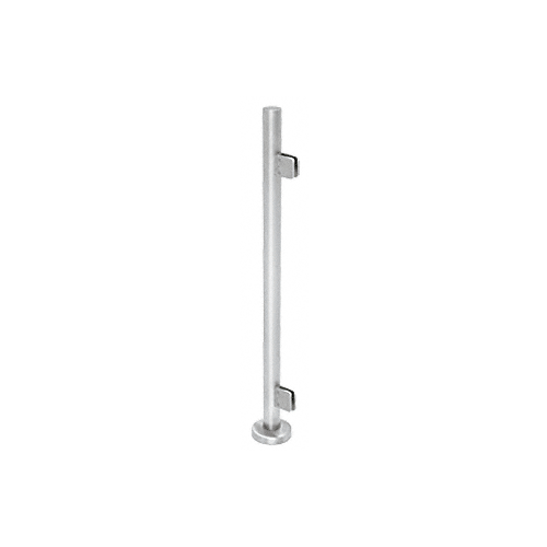 Polished Stainless Steel Round 36" Tall End Post Kit With Square Clamps