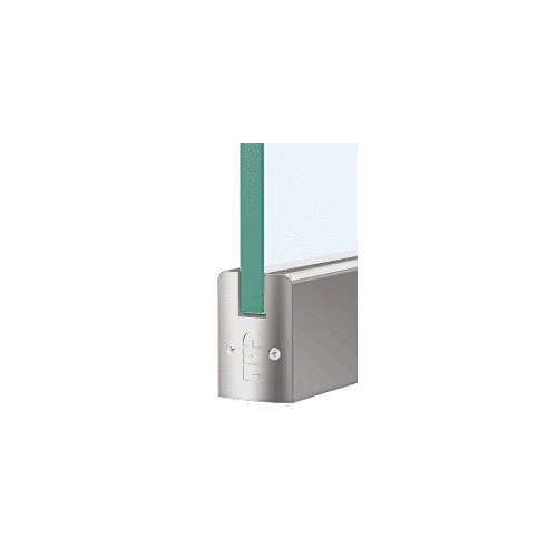 CRL DR2SBS12SL Brushed Stainless 1/2" Glass Low Profile Square Door Rail With Lock - 35-3/4" Length