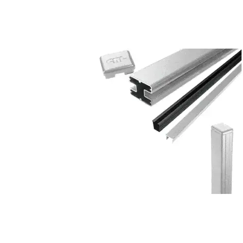 CRL S48EKS Silver Metallic AWS 2" x 2-5/8" Rectangular 180 Degree 48" End Post Kit