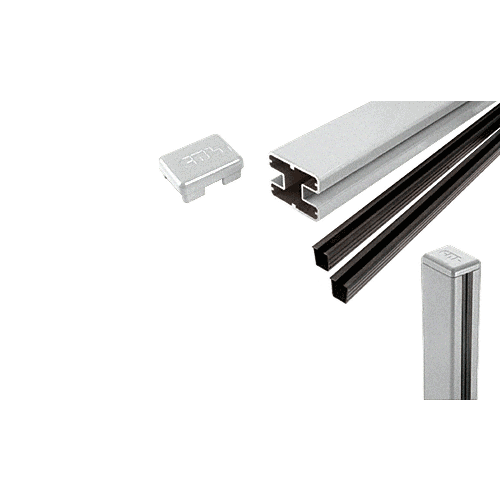 Silver Metallic AWS 2" x 2-5/8" Rectangular 180 Degree 60" Center Post Kit