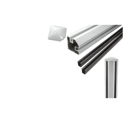 Silver Metallic AWS 2" x 2-5/8" Rectangular 90 Degree 60" Corner Post Kit