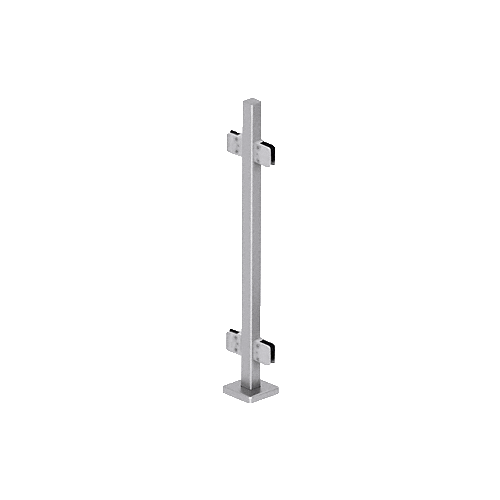 CRL SPS36CBS Brushed Stainless 36" Steel Square Glass Clamp 180 Degree Center Square Post Railing Kit