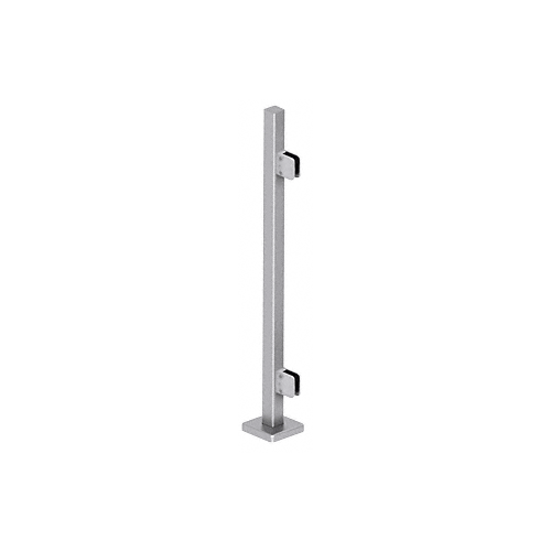 CRL SPS42EBS Brushed Stainless 42" Steel Square Glass Clamp End Square Post Railing Kit