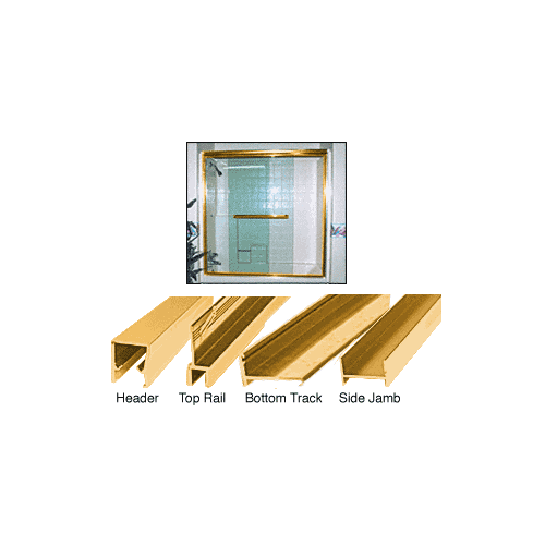 CRL Brite Gold Anodized Frameless Shower Door Half-Round