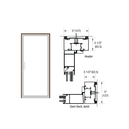 CRL-U.S. Aluminum 0F71522 Bronze Black Anodized IG600 Series Custom Up/Over Butt Hinge Door Frame