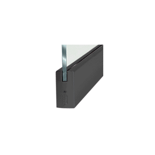 Black Powder Coated 1/2" Glass 4" Square Door Rail Without Lock - 35-3/4" Length