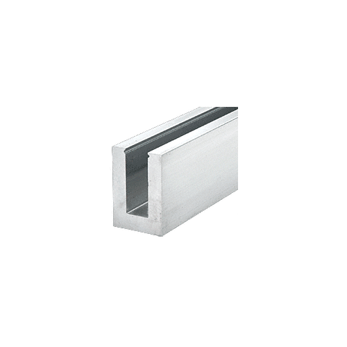 B7S Series Mill Aluminum 240" Heavy-Duty Square Base Shoe Fascia Mount Drilled for 3/4" Glass