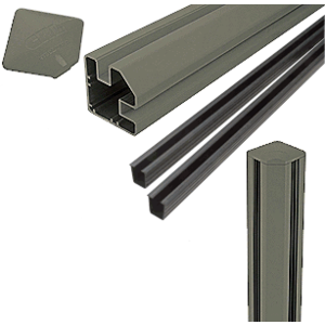 Beige Gray AWS 2" x 2-5/8" Rectangular 90 Degree 60" Corner Post Kit
