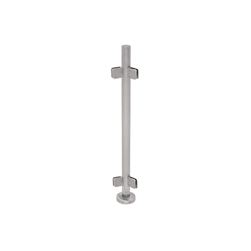 Brushed Stainless 42" Steel Square Glass Clamp 135 Degree Center Post Railing Kit