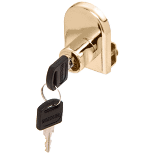 CRL LK14 Gold Plated Cabinet Lock for Hinged Glass Door