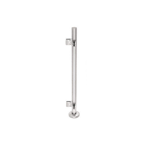 CRL PS36LPS Polished Stainless 36" Steel Square Glass Clamp 90 Degree Corner Post Railing Kit