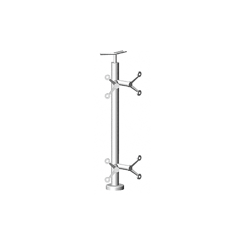 CRL P642APS Polished Stainless 42" P6 Series Spider 135 Degree Angle Post Railing Kit