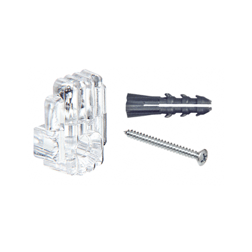 1/8" Clear Mirror Clip, Screw and Anchor Set