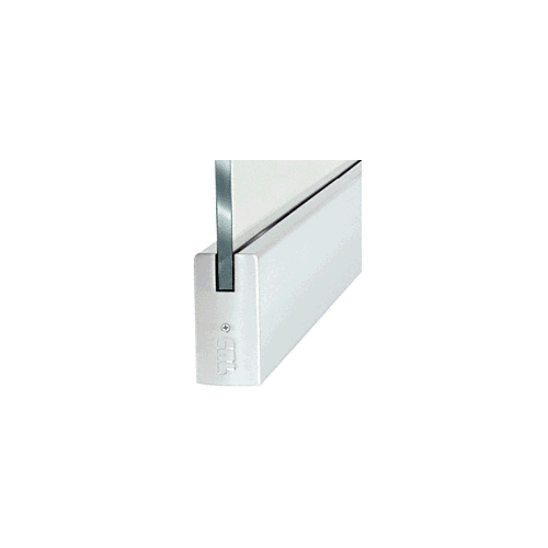 CRL DR4SSA12S Satin Anodized 1/2" Glass 4" Square Door Rail Without Lock - 35-3/4" Length