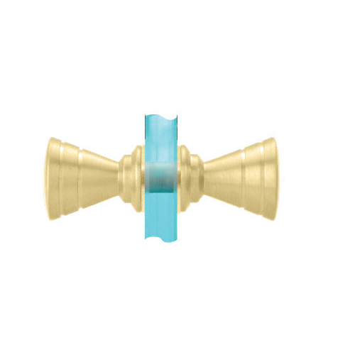 Satin Brass Ribbed Bow-Tie Style Back-to-Back Knobs