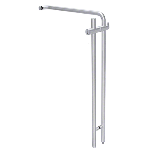 316 Polished Stainless 48" Left Hand LLPA Series Locking Ladder Pull - Straight Exterior