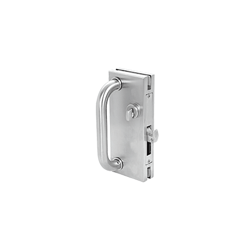 Brushed Stainless 4" x 10" Non-Handed Center Lock With Hook Throw Deadlock Latch