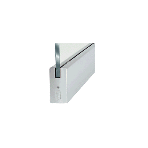 CRL DR4SBS12S Brushed Stainless 1/2" Glass 4" Square Door Rail Without Lock - 35-3/4" Length