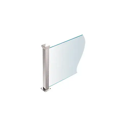 Polished Stainless 18" High 1-1/2" Square PP44 Plaza Series Counter/Partition Corner Post