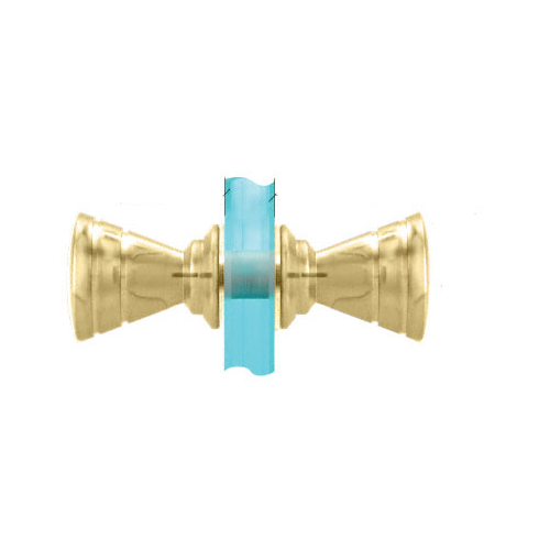 Polished Brass Ribbed Bow-Tie Style Back-to-Back Knobs