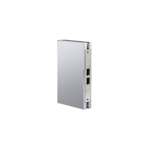 Polished Stainless 6" x 10" Center "Entrance" Lock Glass Keeper Polished Stainless 6" x 10" Center "Entrance" Lock Glass Keeper