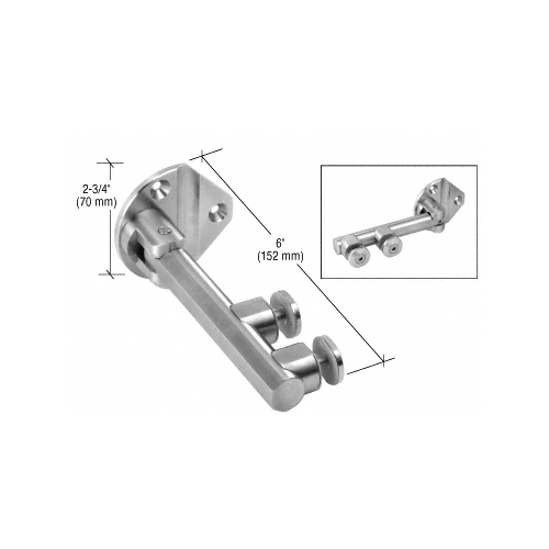 Paramount Series Shower Door Hinge Glass To Wall Mount Polished Stainless Steel